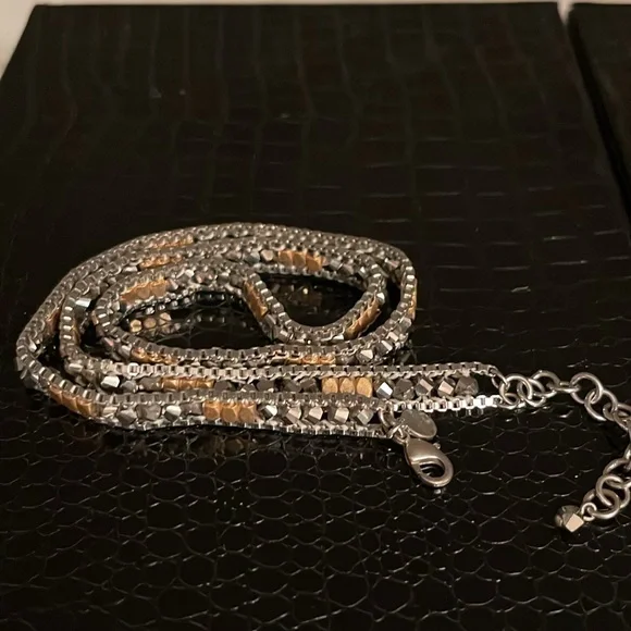 Stella and Dot Silver and Gold tone Women's adjustable wrap Bracelet - Picture 2 of 3